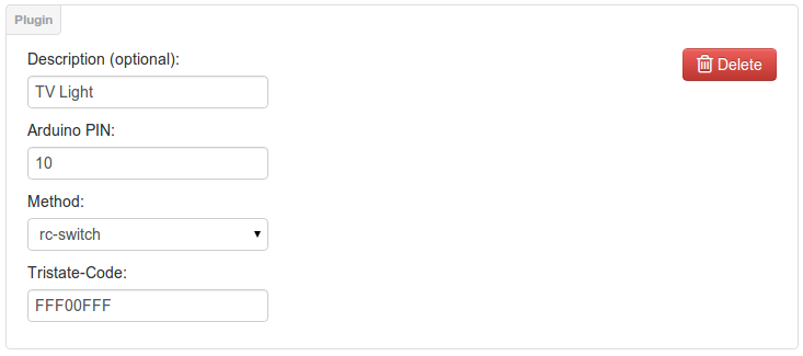 Arduino RC Switch Settings